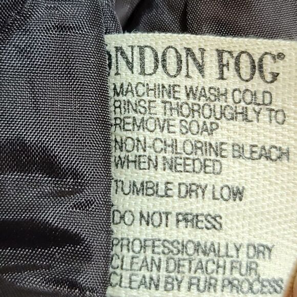 London Fog Genuine Fur Brown Parka Luxurious Fur Hood Removable Zip Jacket - Picture 8 of 8